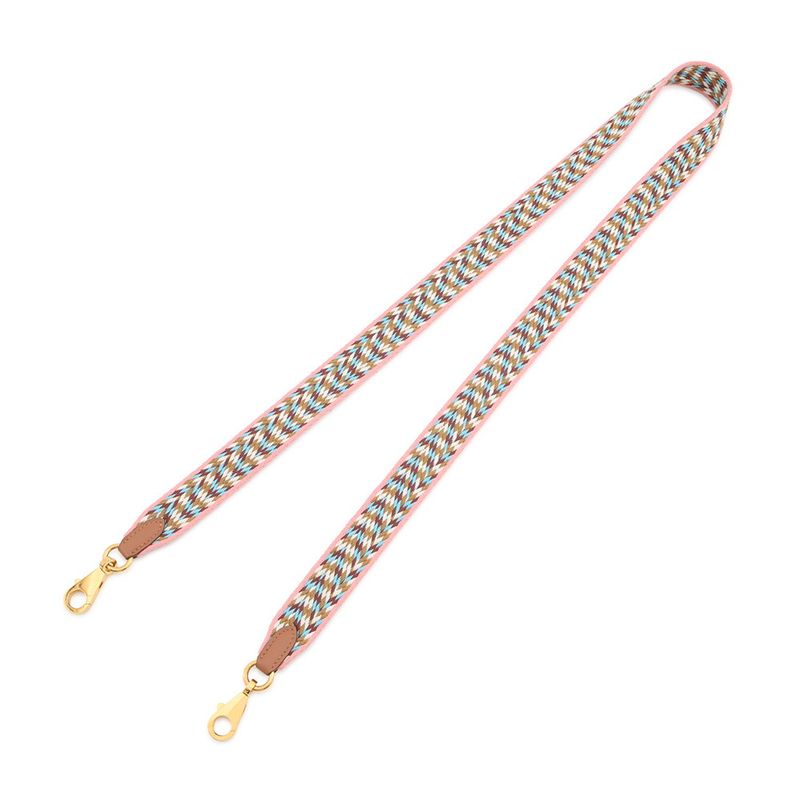 Hermes Shoulder Strap Bandouliere Sangle Allegro Rose Dete White Rouge Vif Gold
