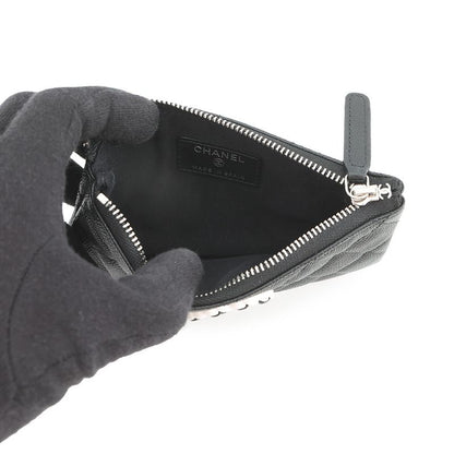 Chanel Pouch Quilted 19 Caviar Leather Case Black