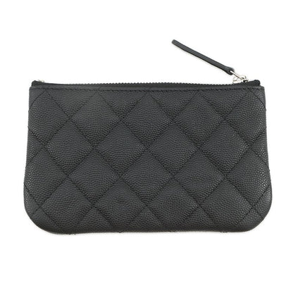 Chanel Pouch Quilted 19 Caviar Leather Case Black