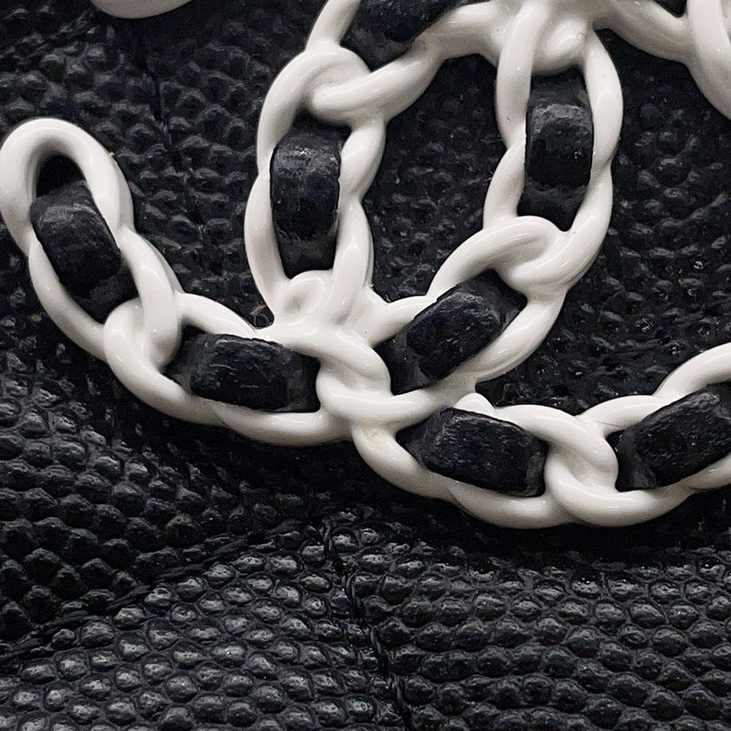 Chanel Pouch Quilted 19 Caviar Leather Case Black