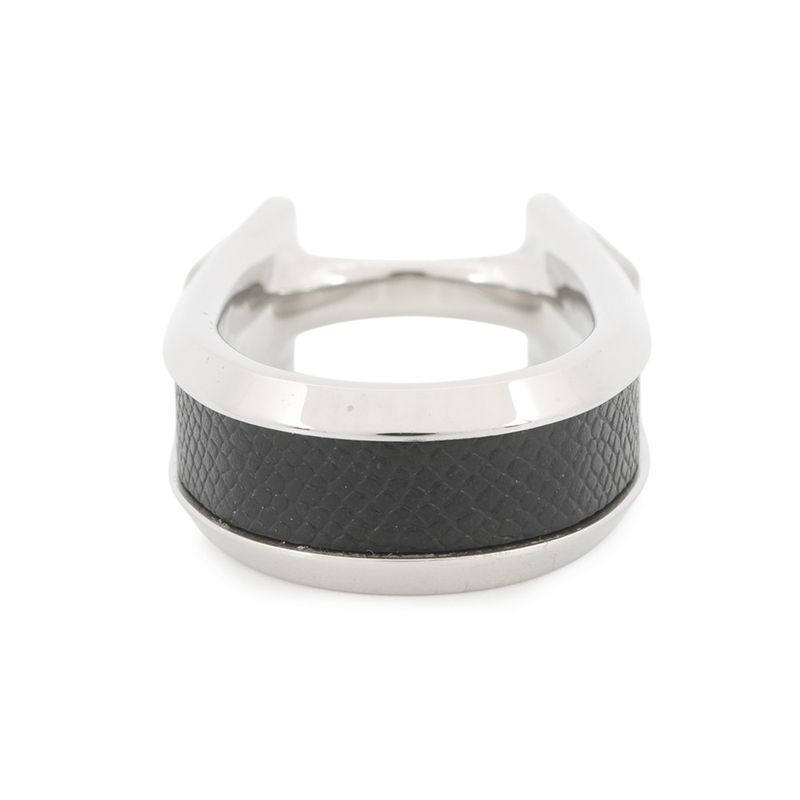 Hermes Ring Joquette Double Black Silver 53