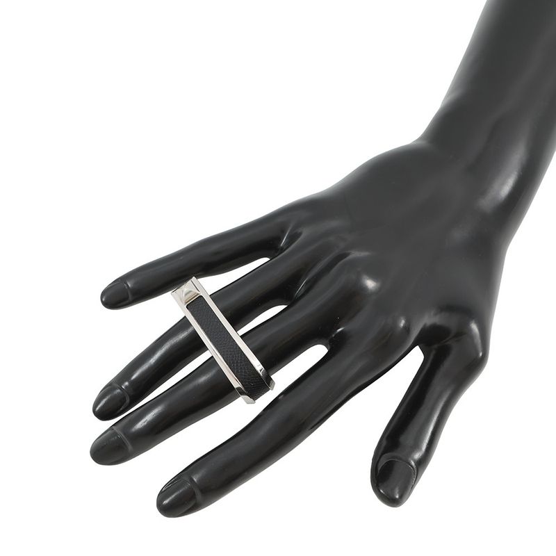 Hermes Ring Joquette Double Black Silver 53