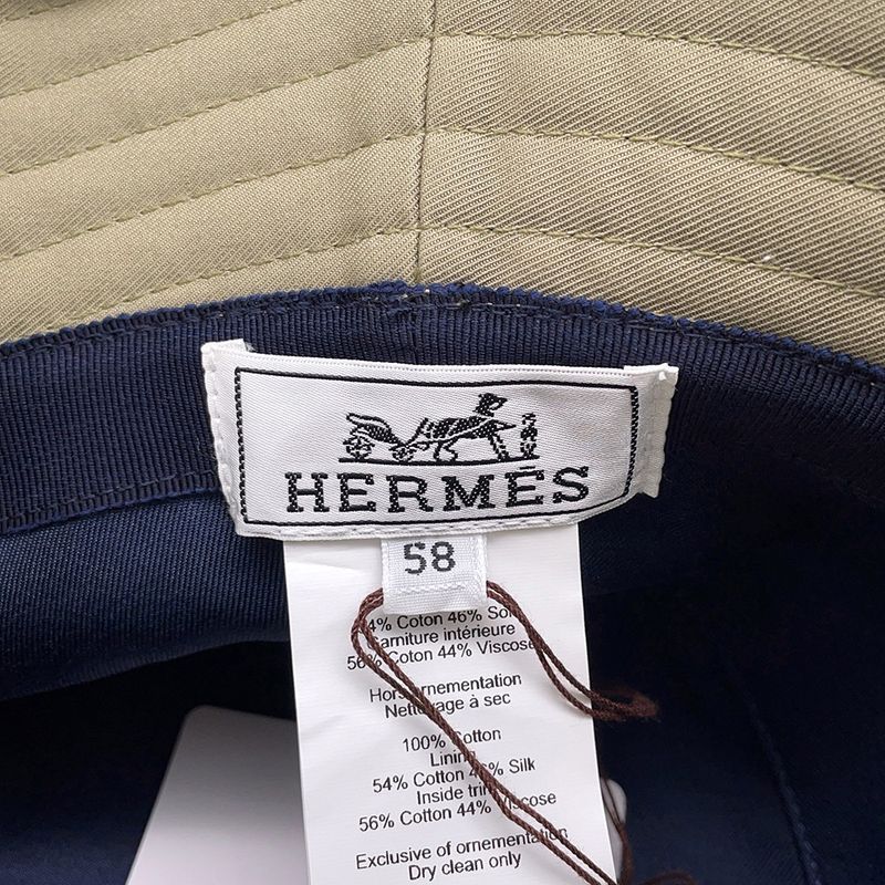 Hermes Hat Harper-h Electric Embroidery Cotton 58 Hat Bucket