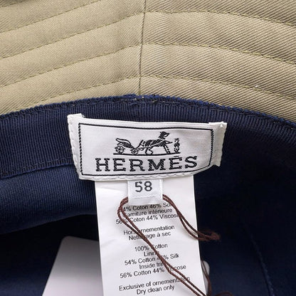 Hermes Hat Harper-h Electric Embroidery Cotton 58 Hat Bucket