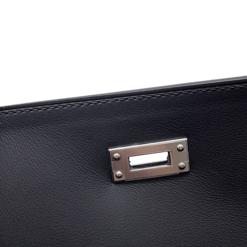 Hermes Handbag Kelly 25 Outer Sewing Ecru Black Silver Toile Ash Swift 2-Way