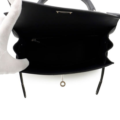 Hermes Handbag Kelly 25 Outer Sewing Ecru Black Silver Toile Ash Swift 2-Way