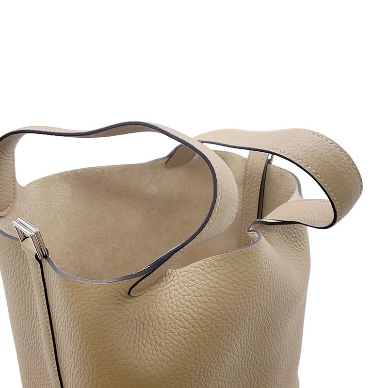 Hermes Handbag Picotin Lock PM Trench Silver Taurillon Clemence