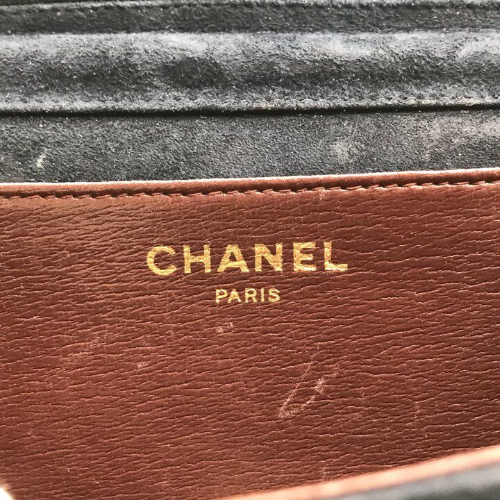 Chanel CC Logo Mini Quilted Velour Push Lock Chain Shoulder Bag Navy