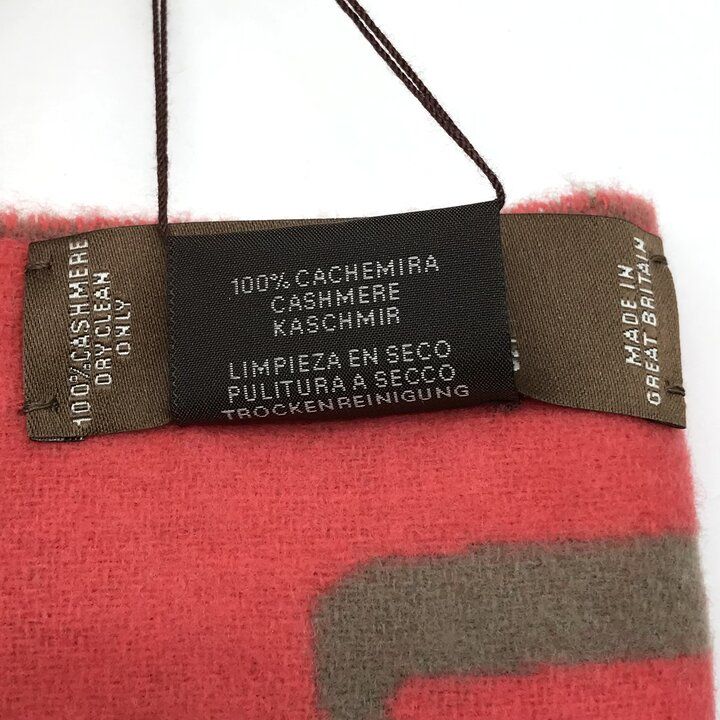 Hermes Dore Buckle Cashmere 100% Scarf Shawl Brown Red
