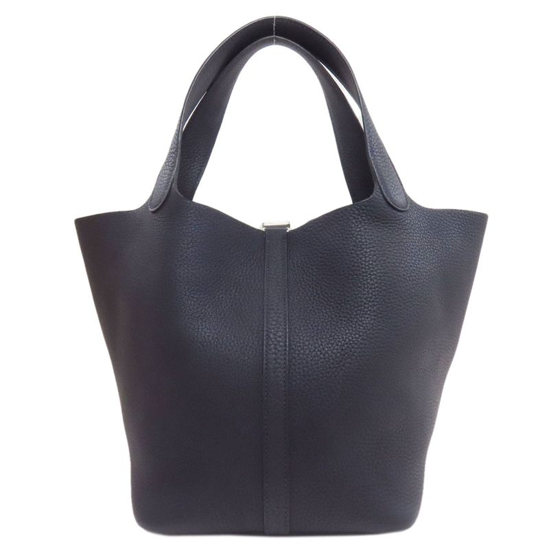 Hermes Picotin Lock MM Silver Handbag Taurillon