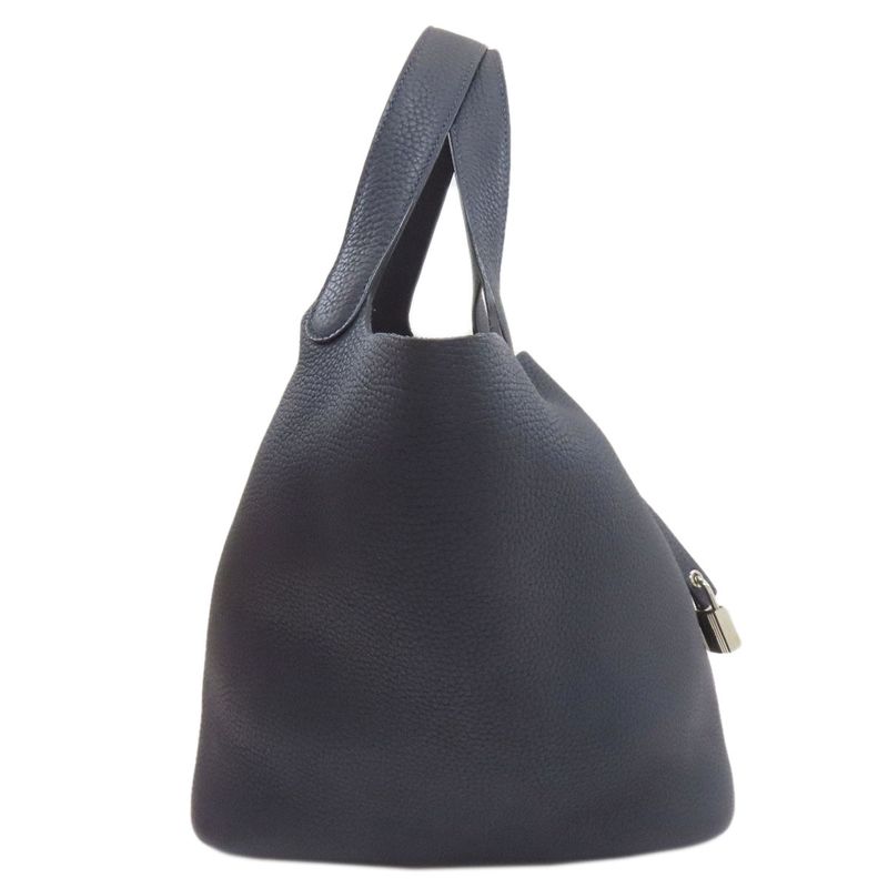 Hermes Picotin Lock MM Silver Handbag Taurillon