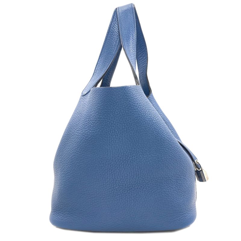 Hermes Picotin Lock MM Silver Handbag Taurillon