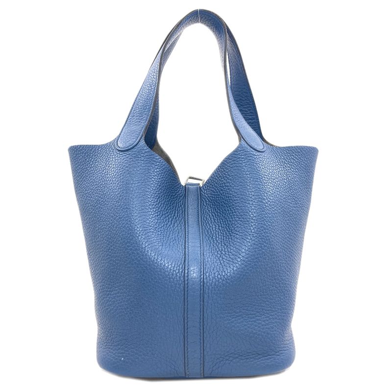 Hermes Picotin Lock MM Silver Handbag Taurillon