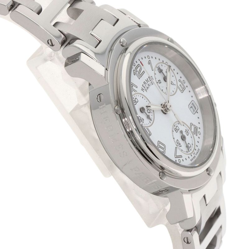 Hermes Clipper Chrono Watch SS