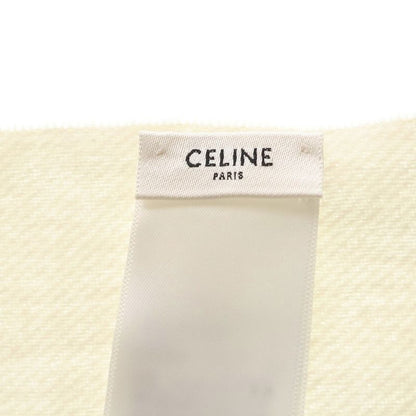 Celine Fringe Scarf Shawl Beige Wool & Cashmere