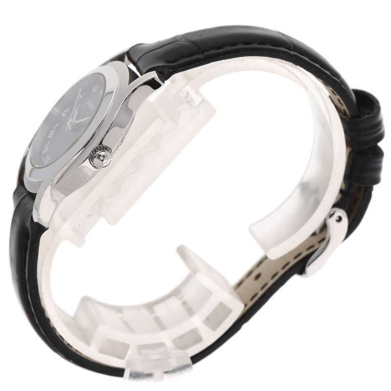 Gucci Round Face Watch SS Leather