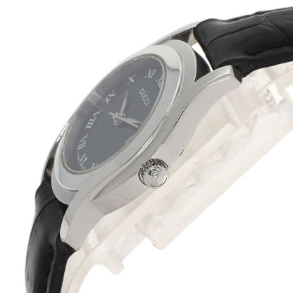 Gucci Round Face Watch SS Leather
