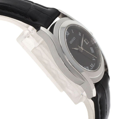 Gucci Round Face Watch SS Leather