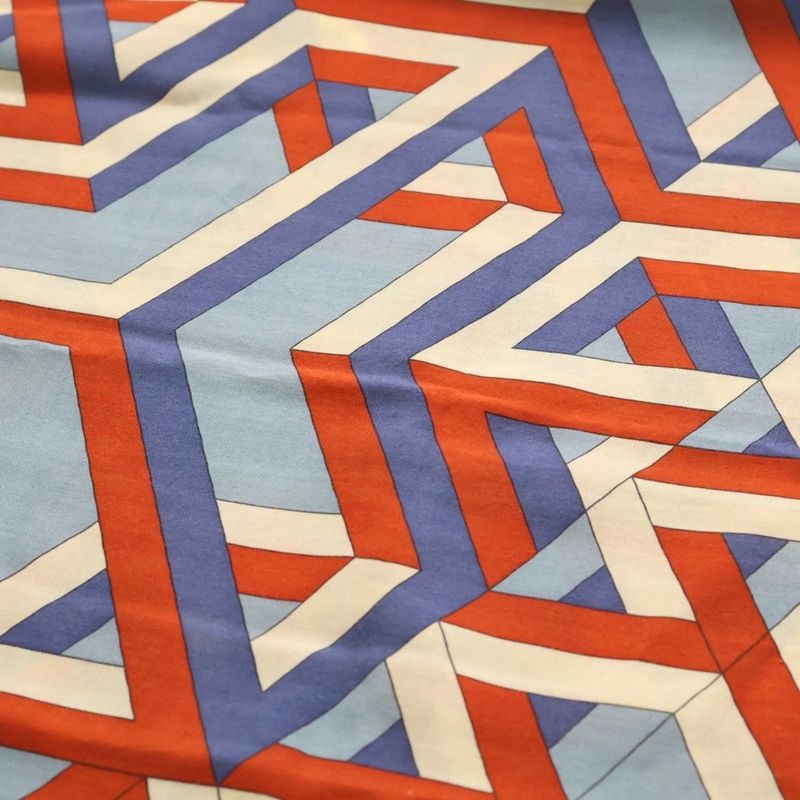 Hermes Carre Geant Cube Cassil 140 All Over Pattern Large Shawl Multicolor Scarf