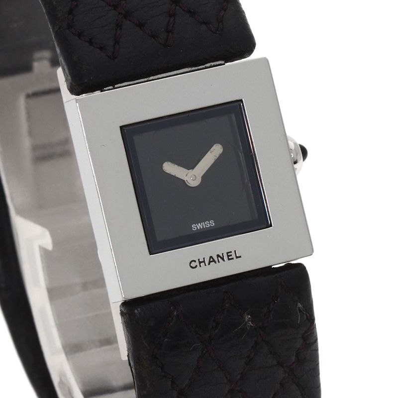 Chanel Quilted Watch SS Leather