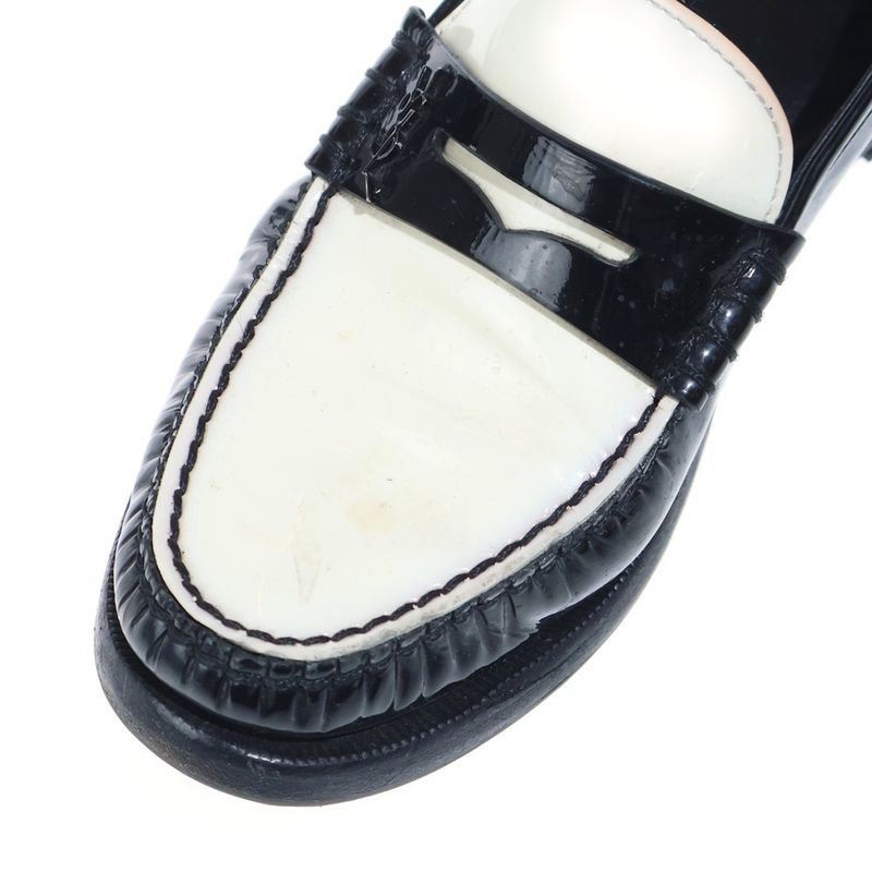 Saint Laurent Paris le Loafer Penny Slippers Patent le Shoes Black White