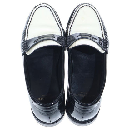 Saint Laurent Paris le Loafer Penny Slippers Patent le Shoes Black White