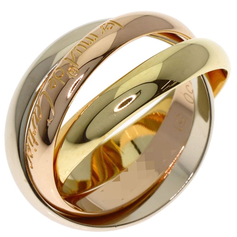 Cartier Trinity 51 Ring 18k Yellow Gold 18k Pink White