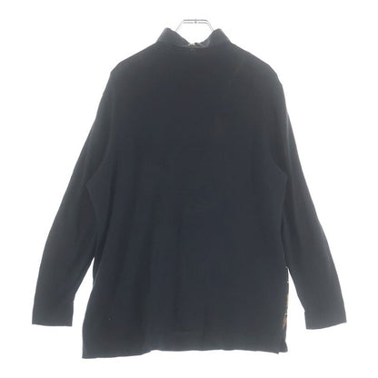 Hermes Key Pattern Print Knit Cut Replacement Long Sleeve Shirt Black Sweater