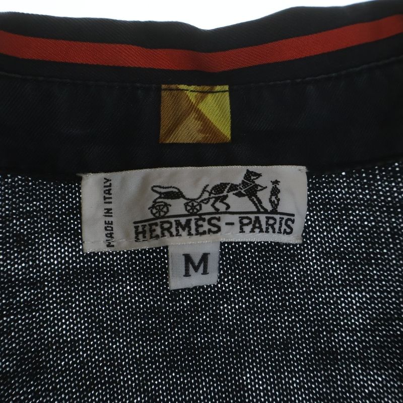 Hermes Key Pattern Print Knit Cut Replacement Long Sleeve Shirt Black Sweater
