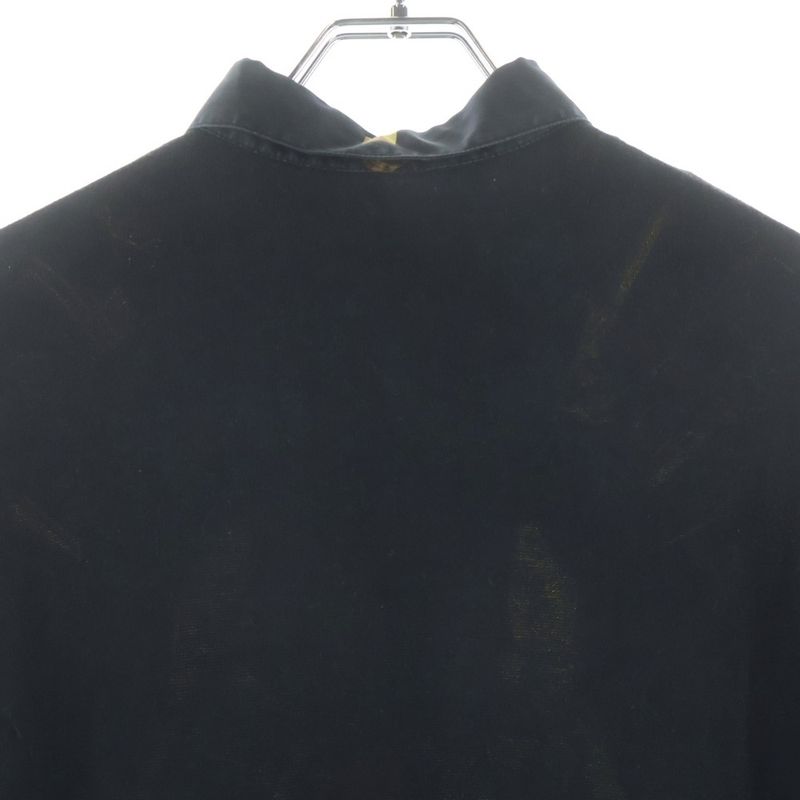 Hermes Key Pattern Print Knit Cut Replacement Long Sleeve Shirt Black Sweater