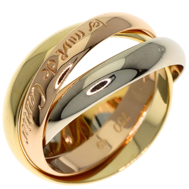 Cartier Trinity 49 Ring 18k Yellow Gold 18k Pink White