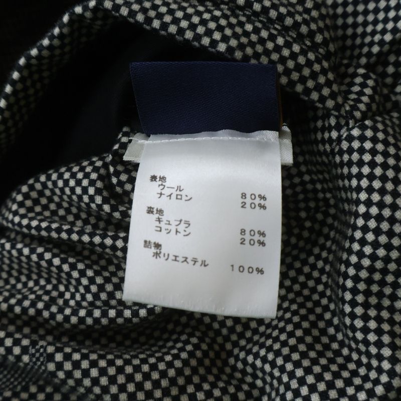 Louis Vuitton Logo Embroidery Wool Hooded Zip Up Jacket Coat Black