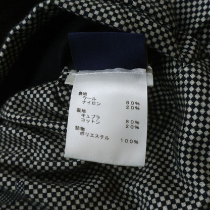 Louis Vuitton Logo Embroidery Wool Hooded Zip Up Jacket Coat Black