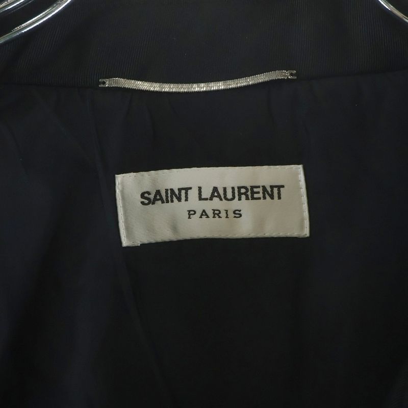 Saint Laurent Paris Zip Up Bomber Jacket Black