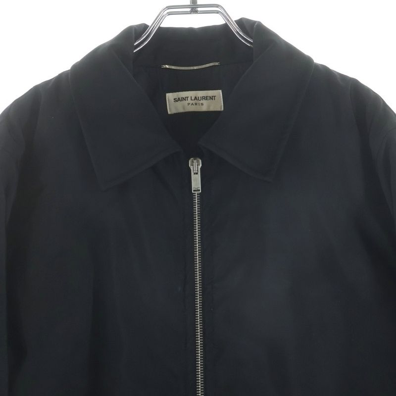 Saint Laurent Paris Zip Up Bomber Jacket Black