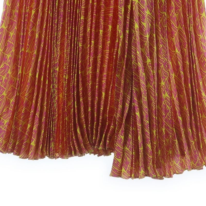 Fendi Waist Rib Pleated Long Skirt Multi