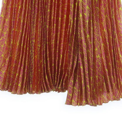Fendi Waist Rib Pleated Long Skirt Multi