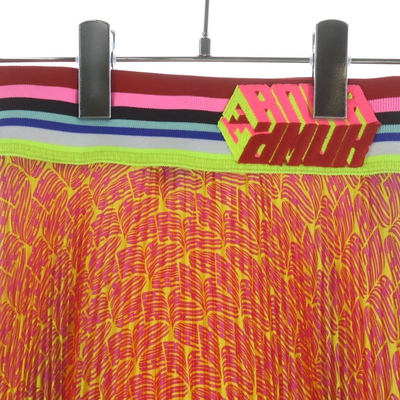 Fendi Waist Rib Pleated Long Skirt Multi