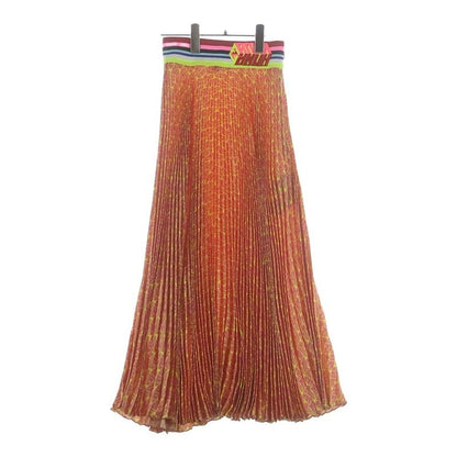 Fendi Waist Rib Pleated Long Skirt Multi