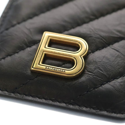 Balenciaga Quilted Magnetic Card Case Black