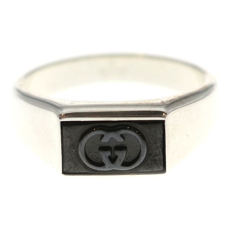 Gucci Interlocking Signet Ring Silver