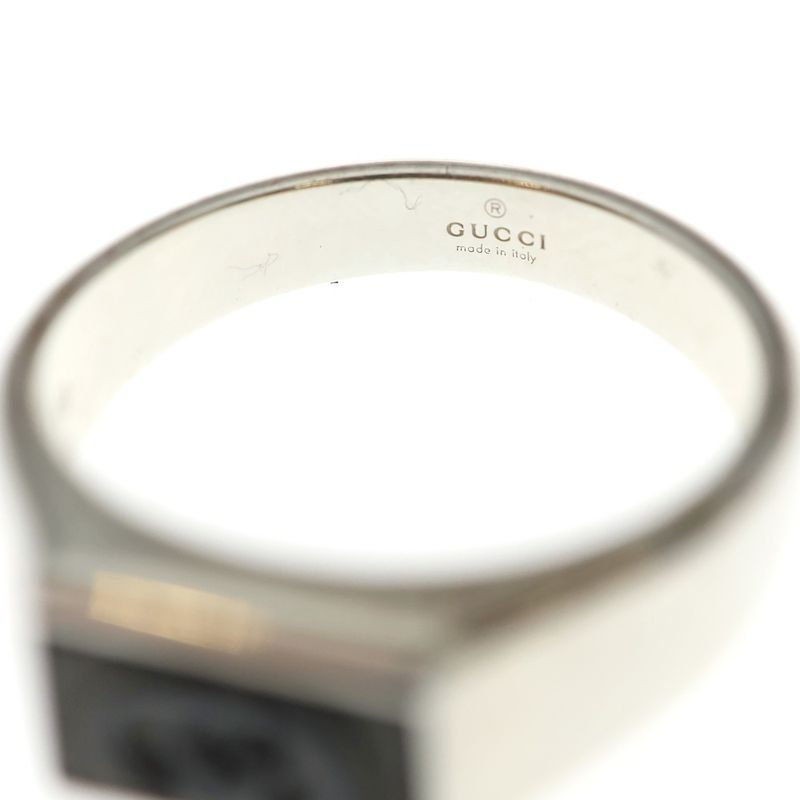 Gucci Interlocking Signet Ring Silver