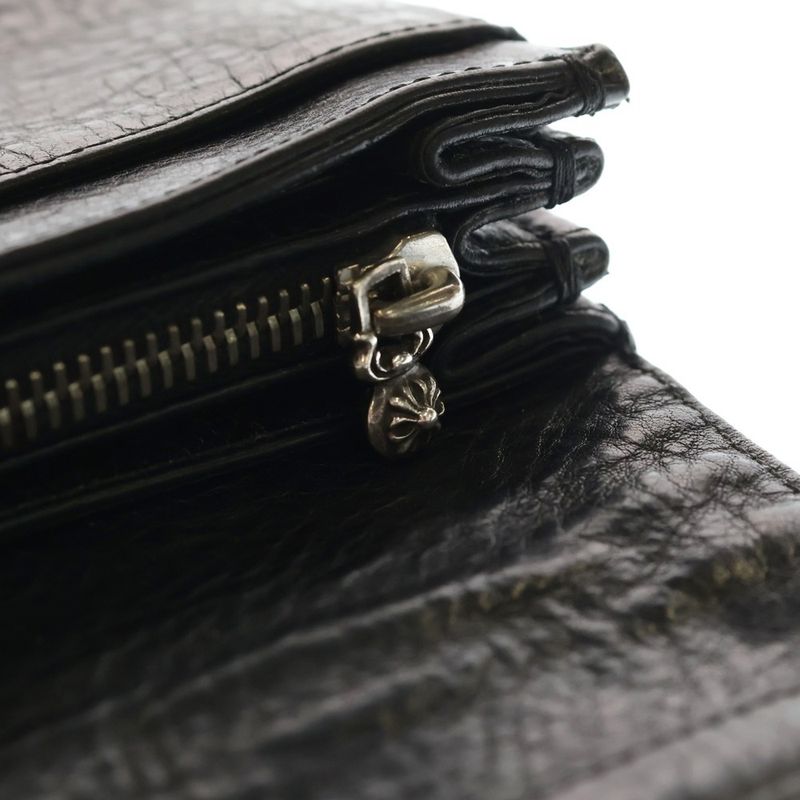 Chrome Hearts Judy Cross Ball Button Leather Wallet Black