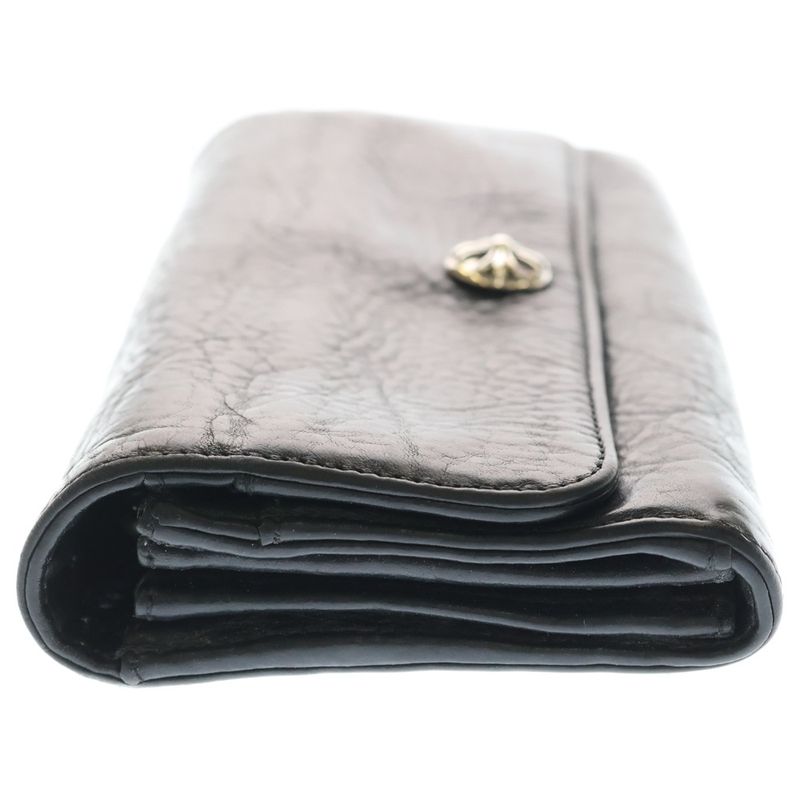 Chrome Hearts Judy Cross Ball Button Leather Wallet Black
