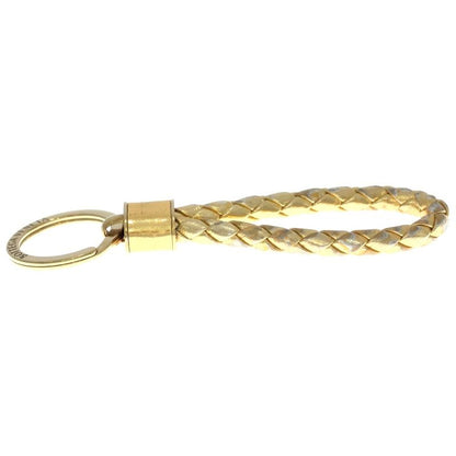 Bottega Veneta Intresio Leather Key Holder Gold
