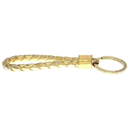 Bottega Veneta Intresio Leather Key Holder Gold