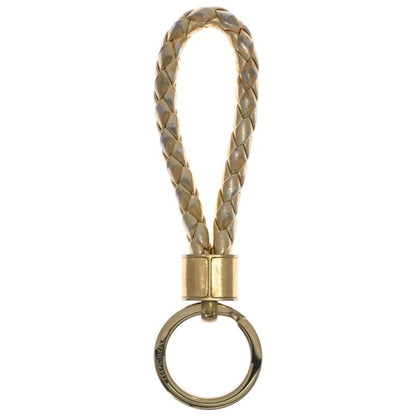 Bottega Veneta Intresio Leather Key Holder Gold