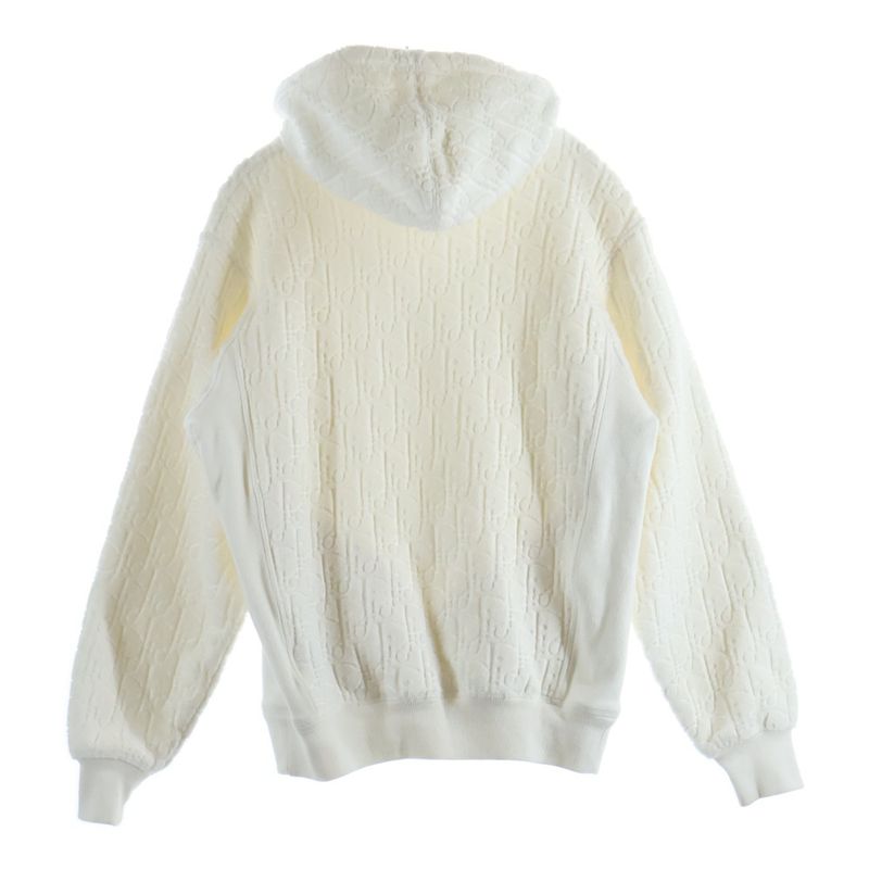 Dior All Over Pattern Auburn Jacquard Pullover Hoodie Sweatshirt White