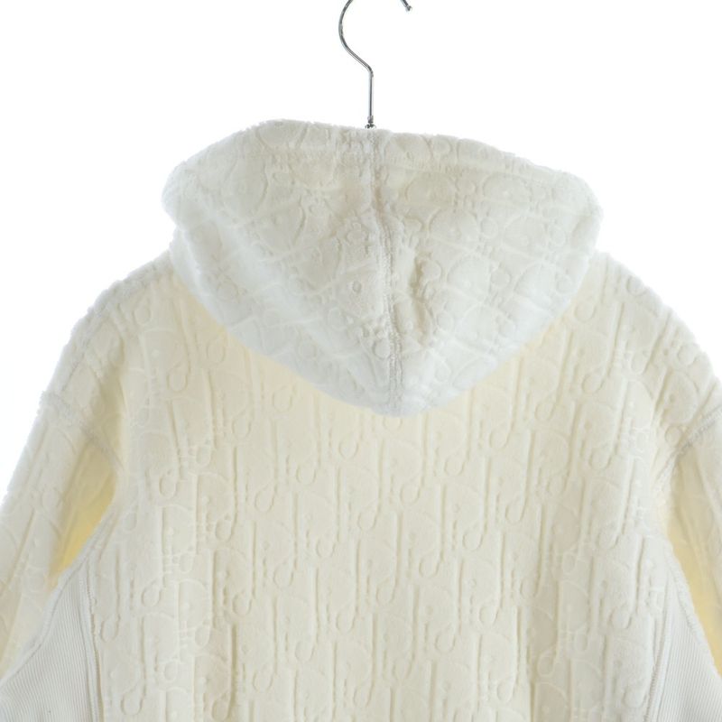 Dior All Over Pattern Auburn Jacquard Pullover Hoodie Sweatshirt White