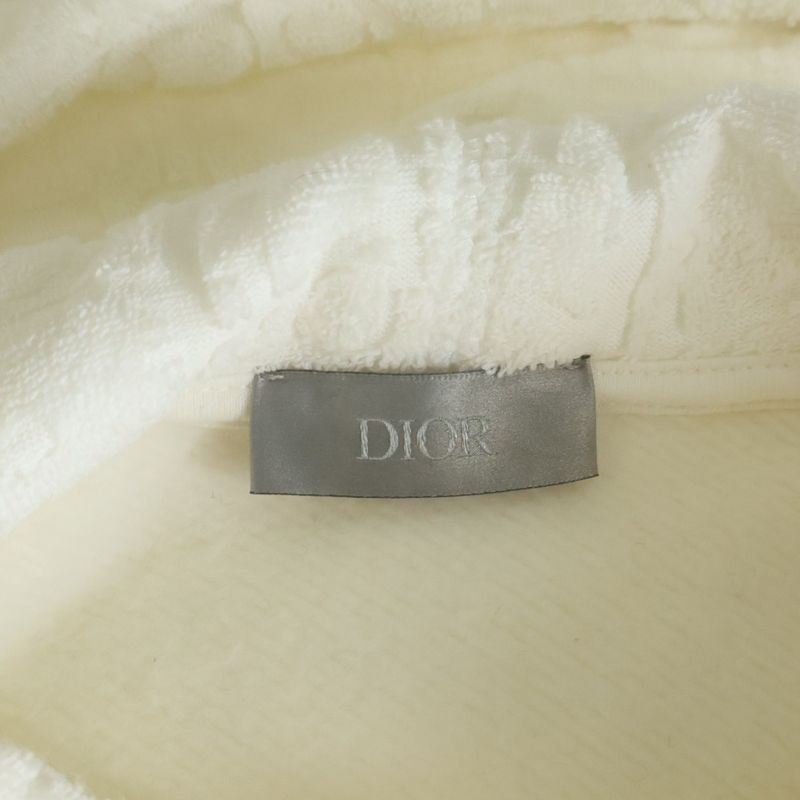 Dior All Over Pattern Auburn Jacquard Pullover Hoodie Sweatshirt White